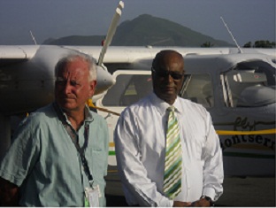 Manager of Fly Montserrat Captain.Nigel Harris and Premier of Nevis, Hon. Joseph Parry